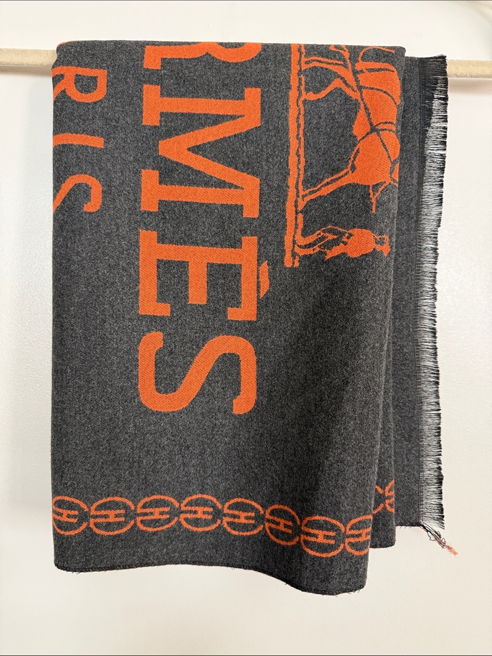 Charcoal & Orange Scarf